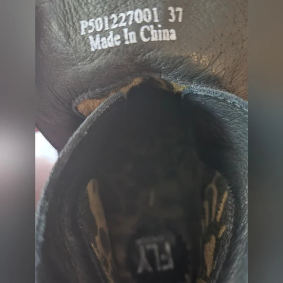 Fly London Labe Women’s Ankle Boots Black Faux Leather/Suede Wedge Size 37(6.5) - Picture 9 of 9